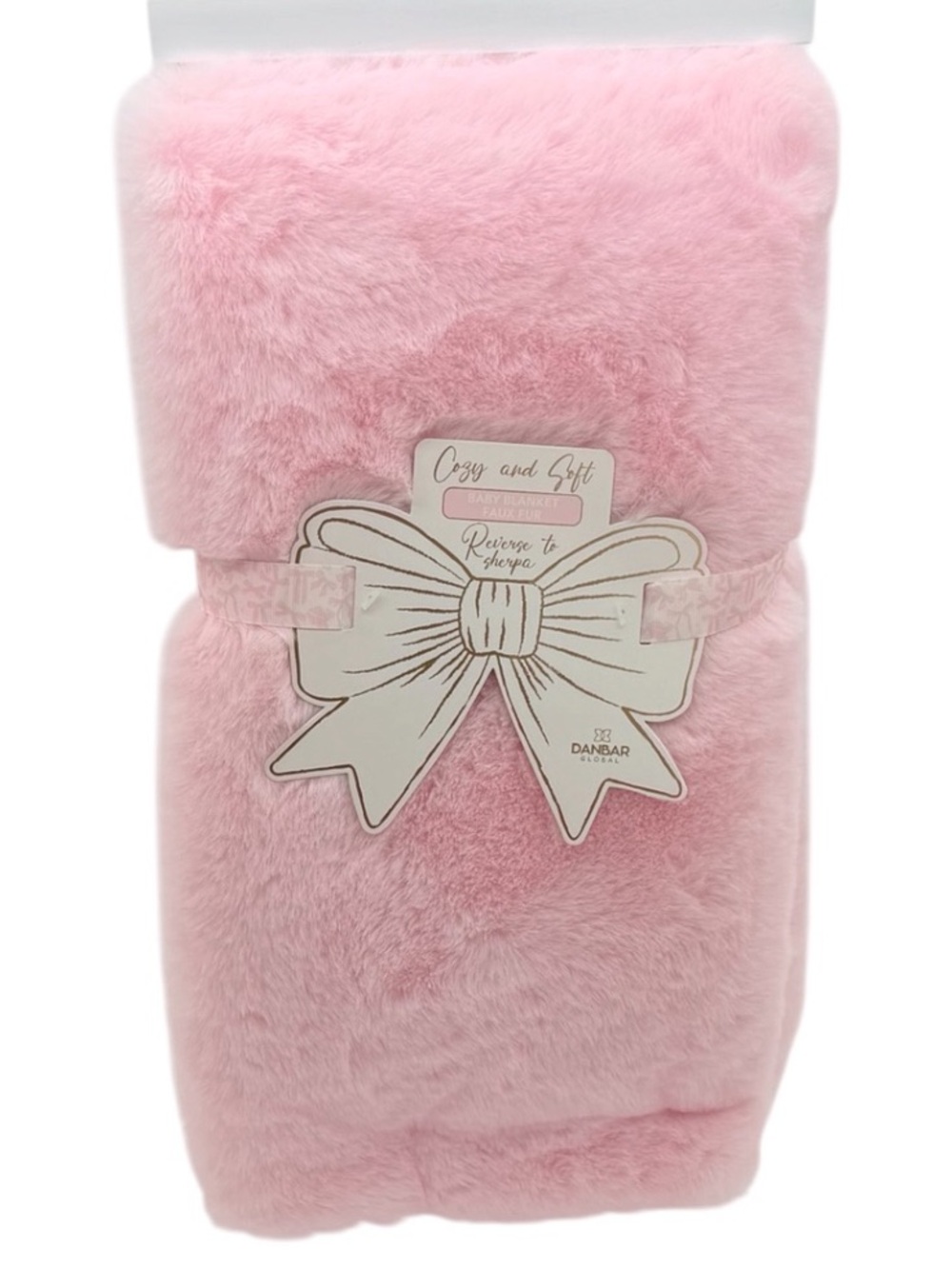 Cozy & Soft Baby Blanket Barbie Pink Plush Reverse to Sherpa NWT